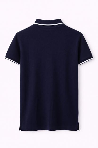 Calvin Klein Navy Tipped Collar Polo