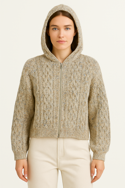 ZARA women’s knitted hooded cardigan