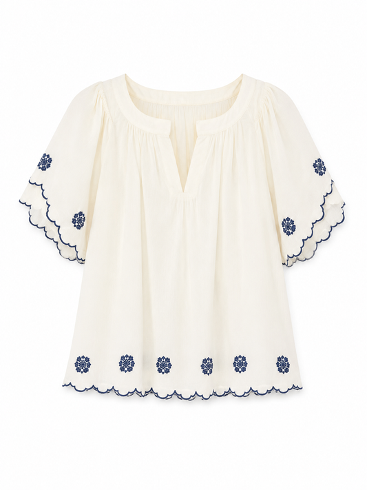 Old Navy Embroidered Flutter Sleeve Blouse – Product Description