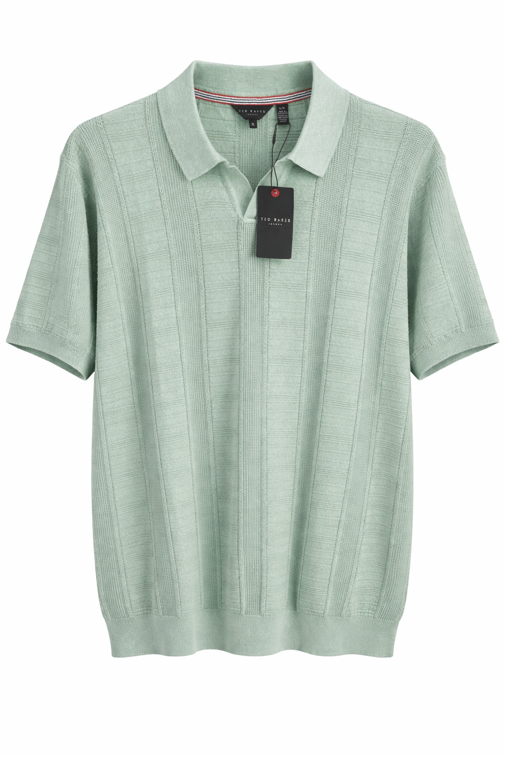 Ted Baker London Textured Knit Polo – Sage Green