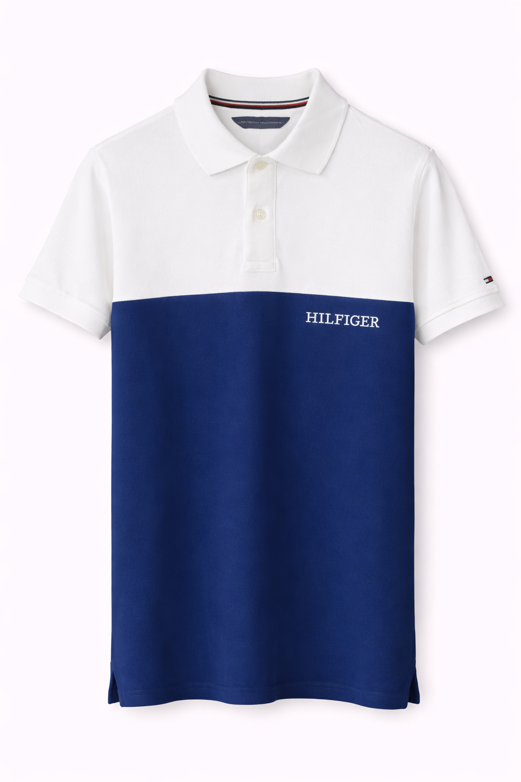 Tommy Hilfiger Color block Polo (White & Blue)