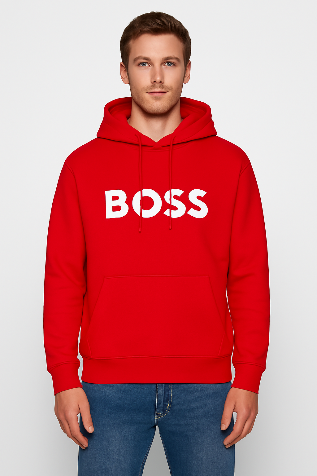 BOSS men’s hoodie in striking red