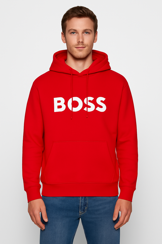 BOSS men’s hoodie in striking red