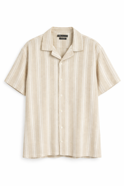 ZARA Oversized Textured Stripe Shirt