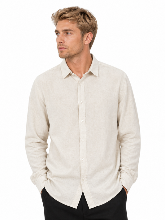 C&A Linen Shirt – Light Beige / Natural Tone