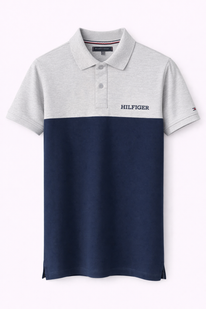 Tommy Hilfiger Color block Polo (Grey & Navy)