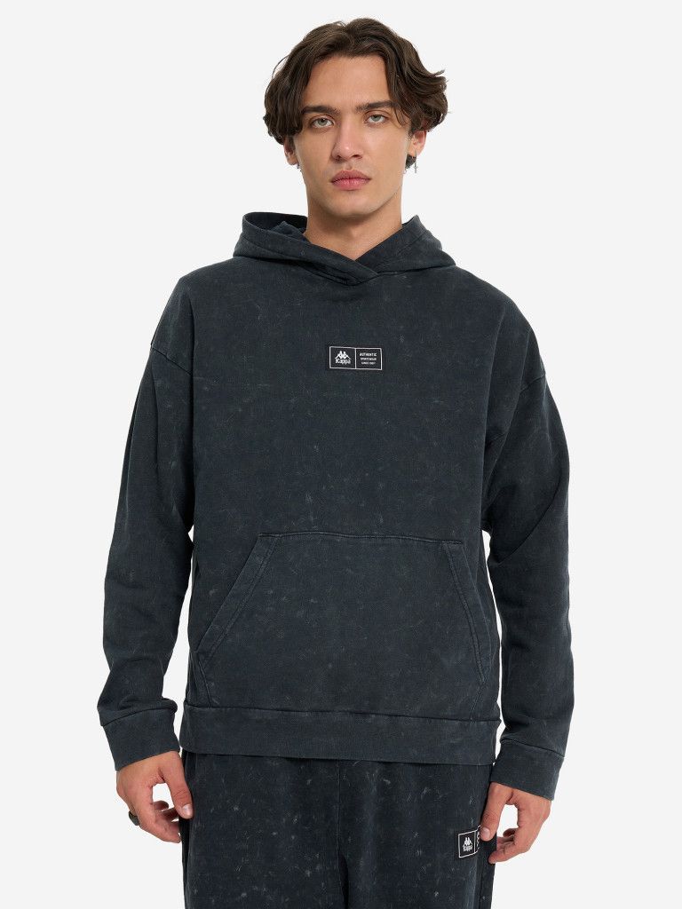 Unisex Kappa washed hoodie (black/charcoal)