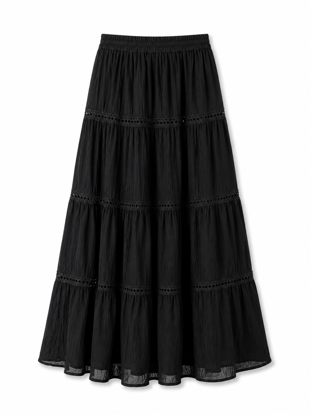 Black Tiered Maxi Skirt