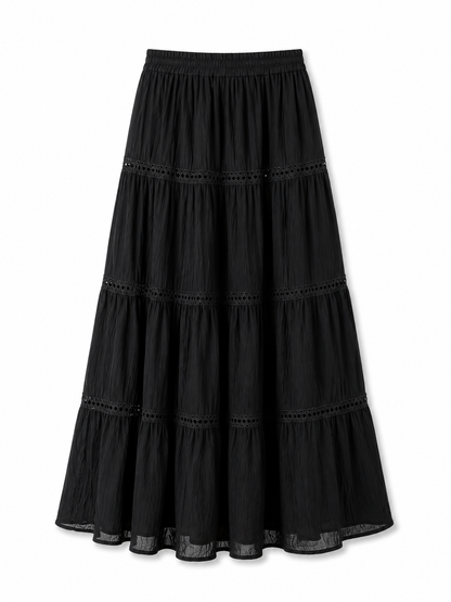 Black Tiered Maxi Skirt