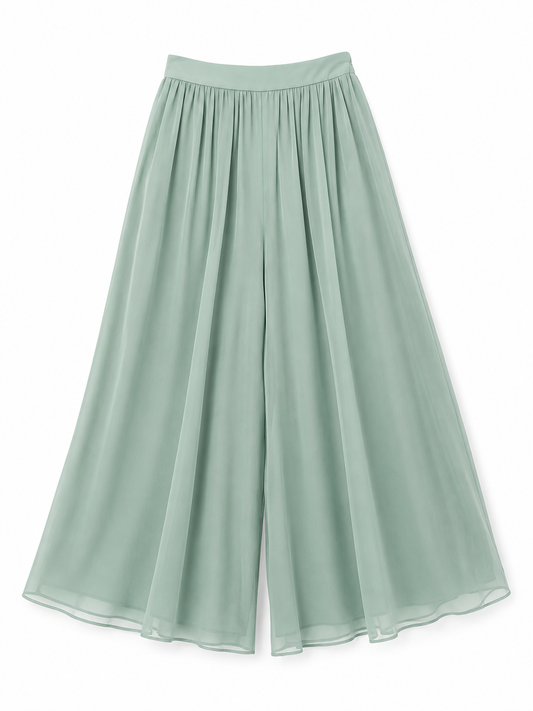 W's Wide-Leg Chiffon Pants – Product Description