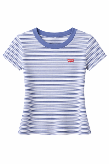 Levi’s Striped T-Shirt – Women’s Casual Tee (Blue Version)