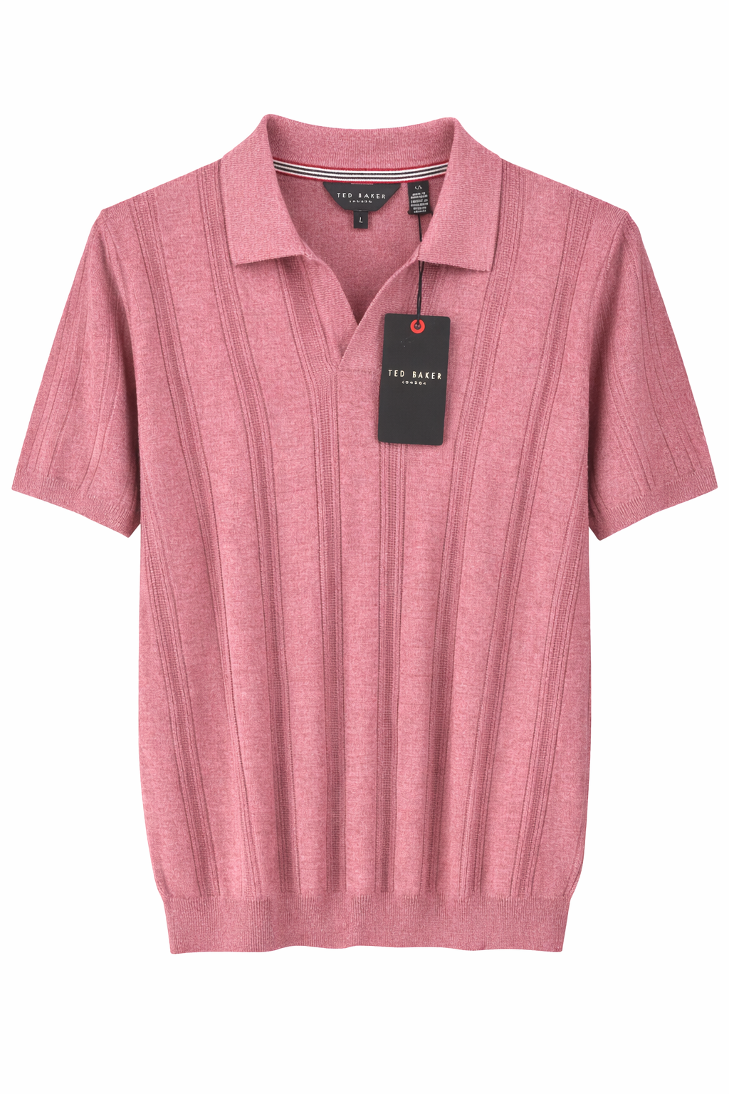 Ted Baker London Textured Knit Polo – Dusty Rose