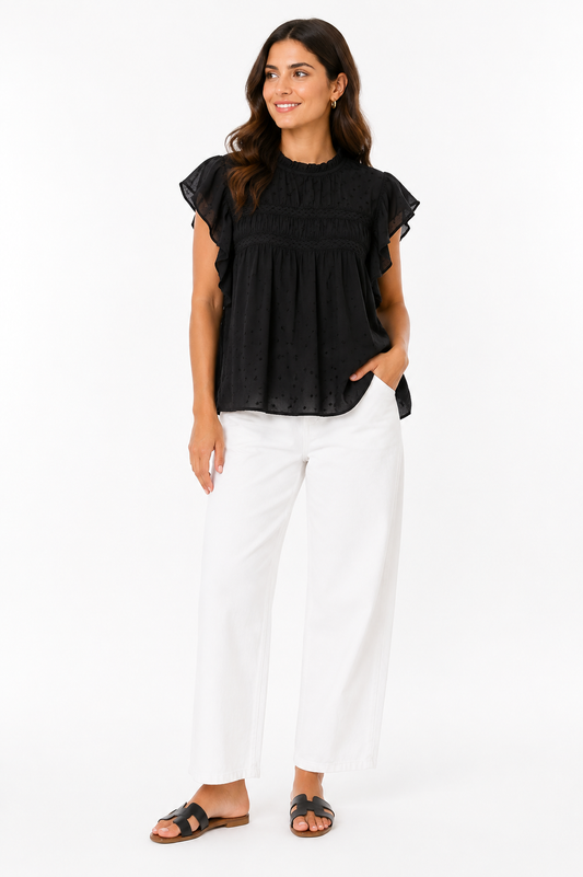VM Black Ruffle Blouse