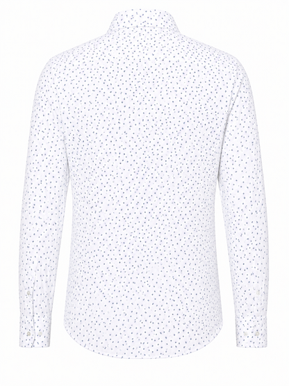 BOSS White Patterned Slim-Fit Shirt