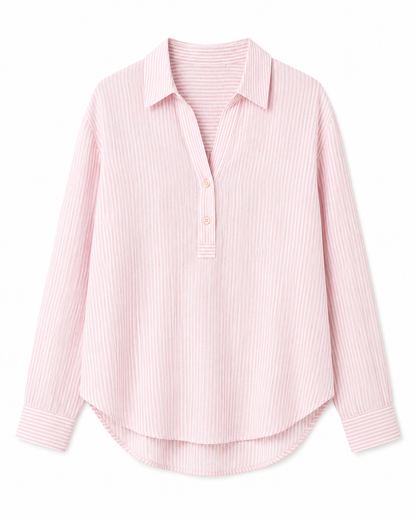 Linen Blend Striped Shirt