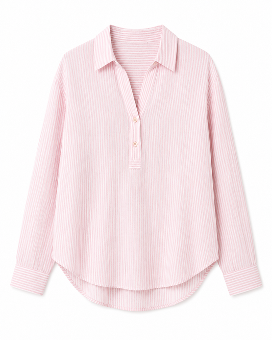 Linen Blend Striped Shirt