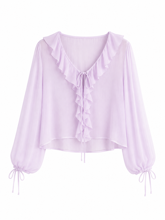 ONLY Lilac Ruffle Blous