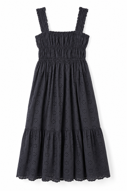 Levi's Eyelet Smocked Midi Dress