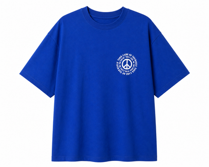 H&M Blue Graphic T-Shirt (Peace Print)