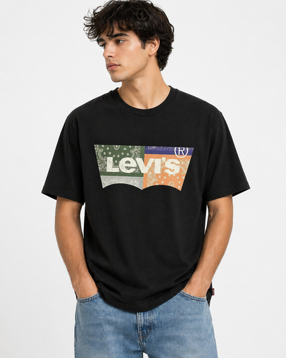 Levi’s Black Graphic T-Shirt (Bandana Logo Design)