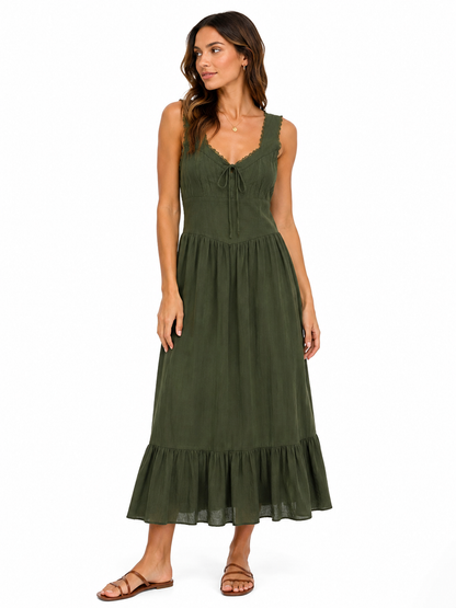 American Eagle – Sleeveless Tie-Front Midi Dress