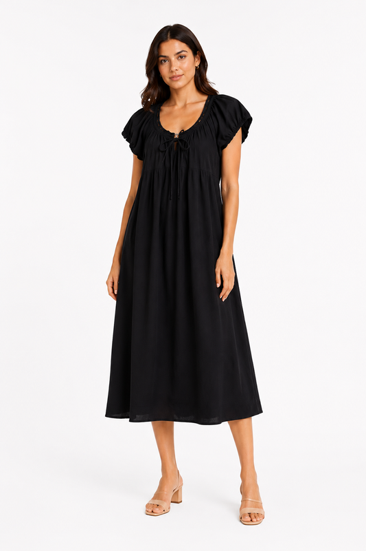 Old Navy Black Midi Dress