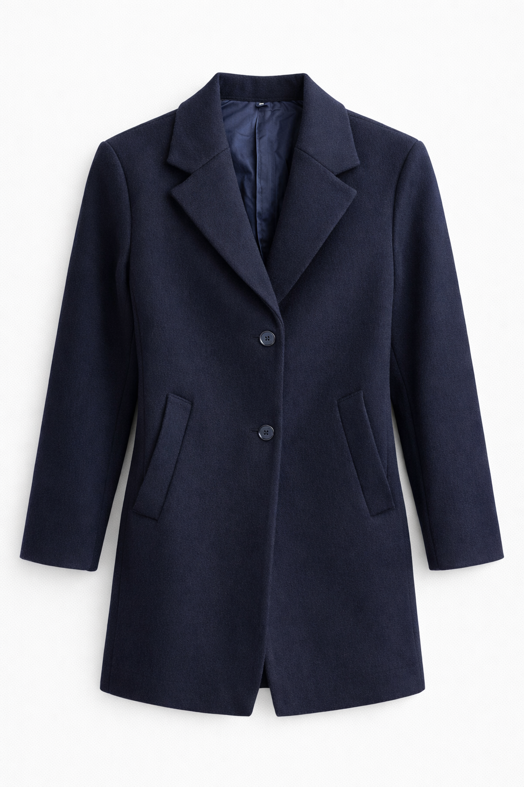 Moss London Tailored Wool Coat - Deep navy