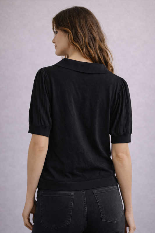 Karl Lagerfeld Paris Knit Blouse – Black