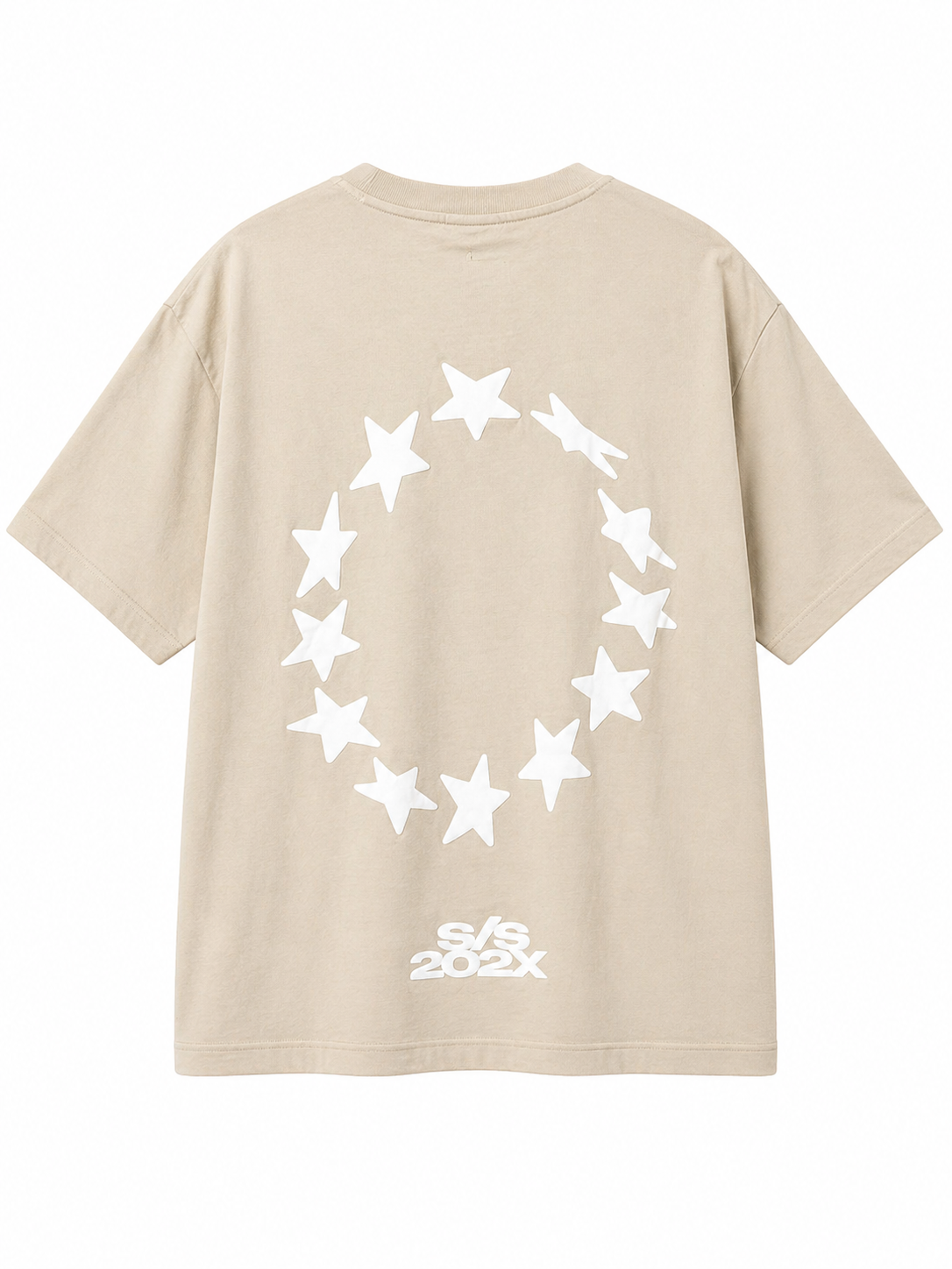 H&M Beige Graphic T-Shirt (S/S Design)