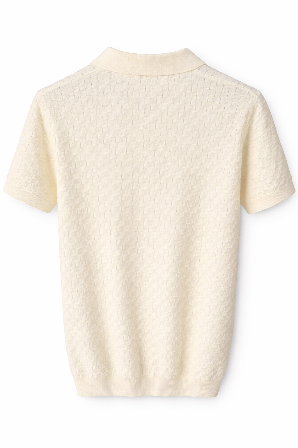 ZARA Textured Knit Polo Blouse
