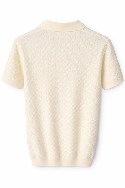 ZARA Textured Knit Polo Blouse
