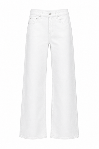 Stradivarius White Wide Leg Jeans