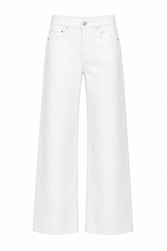 Stradivarius White Wide Leg Jeans