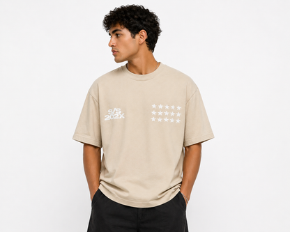 H&M Beige Graphic T-Shirt (S/S Design)