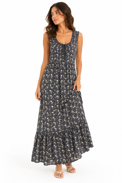 American Eagle – Floral Tie-Front Maxi Dress