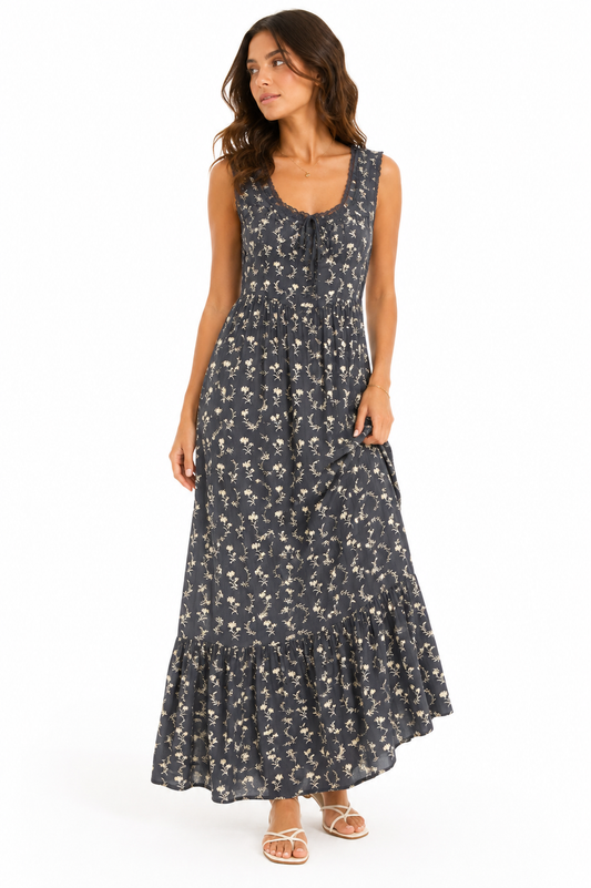 American Eagle – Floral Tie-Front Maxi Dress