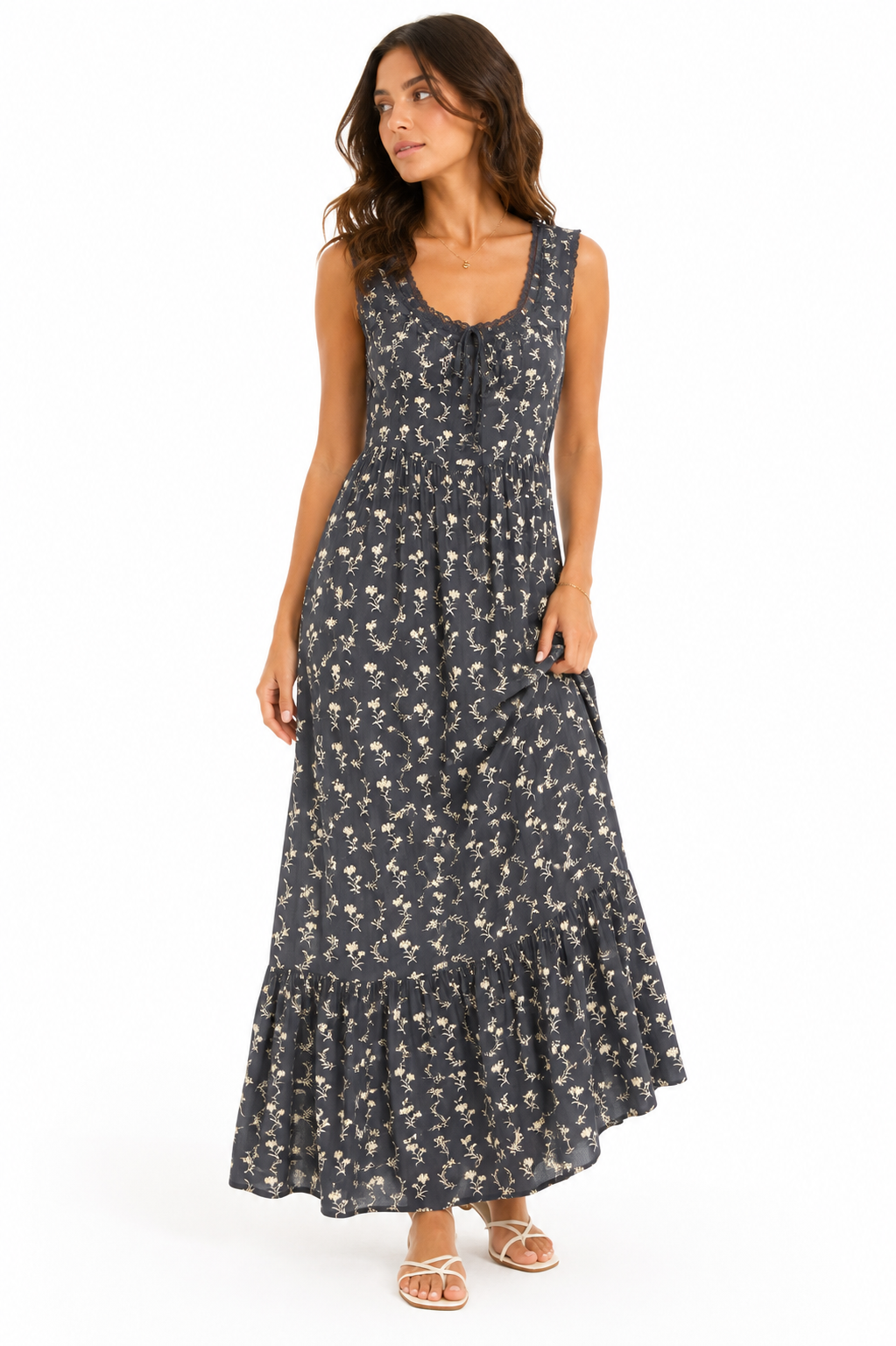 American Eagle – Floral Tie-Front Maxi Dress