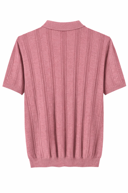 Ted Baker London Textured Knit Polo – Dusty Rose