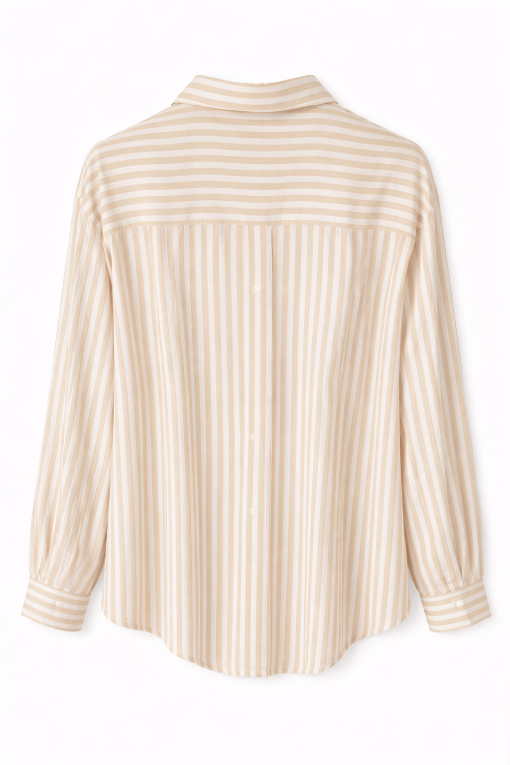 Stradivarius Linen-Style Striped Shirt (Beige)