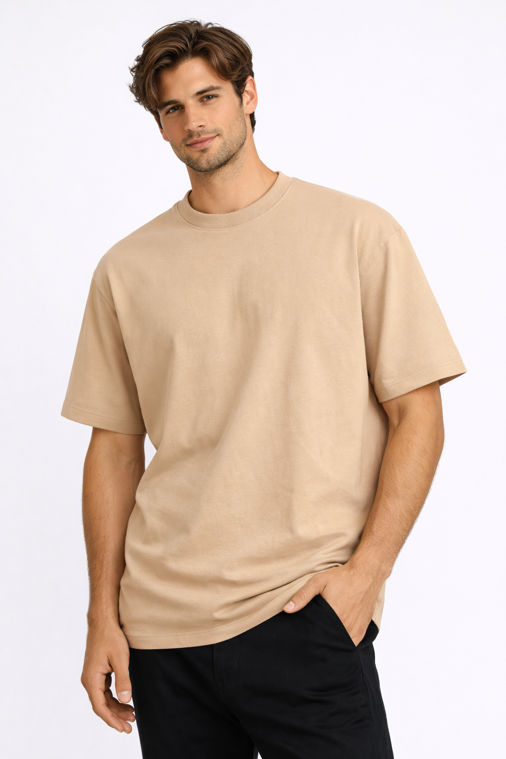 H&M Light Beige Oversized T-Shirt
