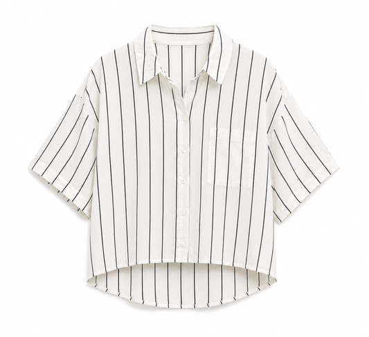 SF Striped Cropped Shirt – Product Description