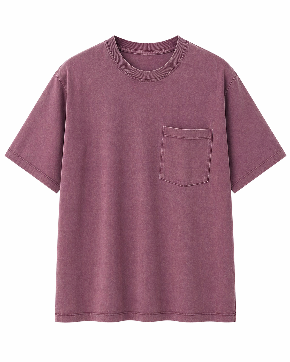 Titin Pocket T-Shirt – Washed Burgundy (Vintage Style)