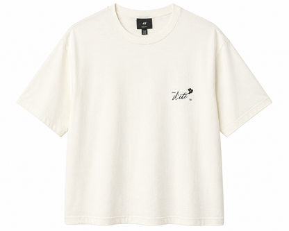 H&M Cream Minimal Graphic T-Shirt