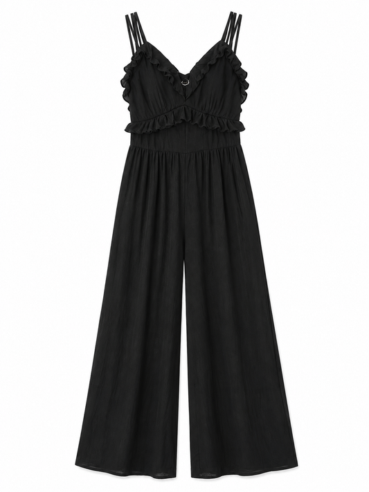 American Eagel – Ruffle Trim Wide-Leg Jumpsuit