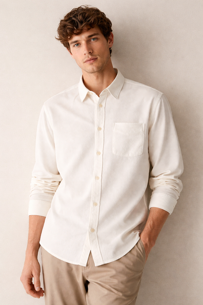 ZARA Textured Essential Shirt – Off White