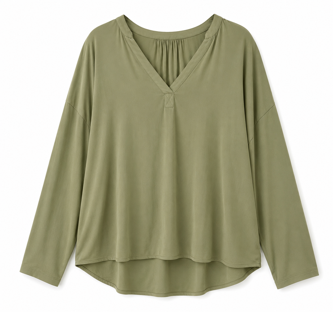 Esprit – Relaxed V-Neck Long Sleeve Top