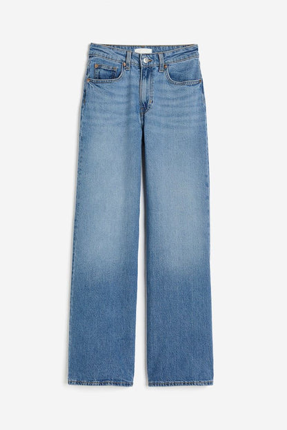 H&M Women’s Wide-Leg Jeans – Light Blue Wash