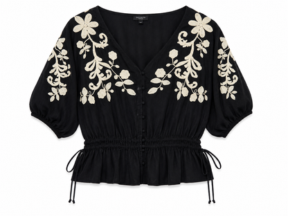 Talbots Embroidered Peplum Blouse