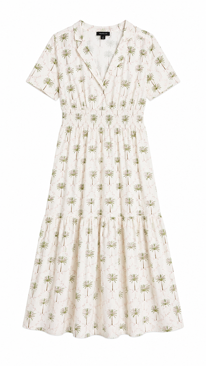 J&W Palm Print Midi Dress