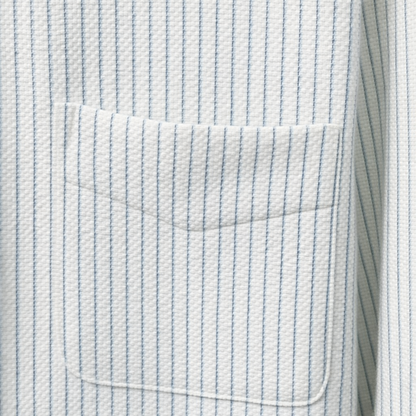 ZARA Textured Striped Shirt – White & Light Blue